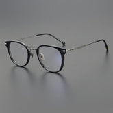Rune Vintage Acetate Titanium Glasses Frame Round Frames Southood Black gun